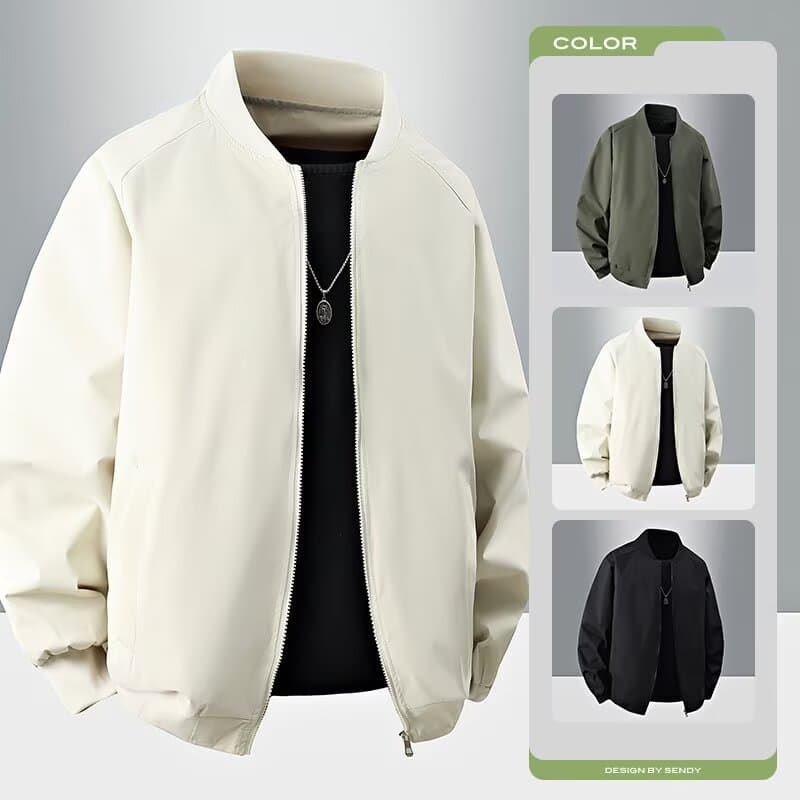 American Retro Versatile Loose Jacket for Men Solid Color New Casual Coat Korean Thick Flight Jacket