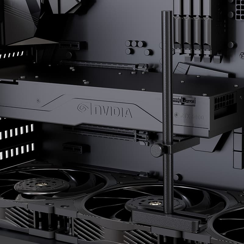 Aluminum Alloy Bracket Strengthened Version Fan Heat Dissipation Graphics Card Support Frame Sea View Room Computer Case Jackpot