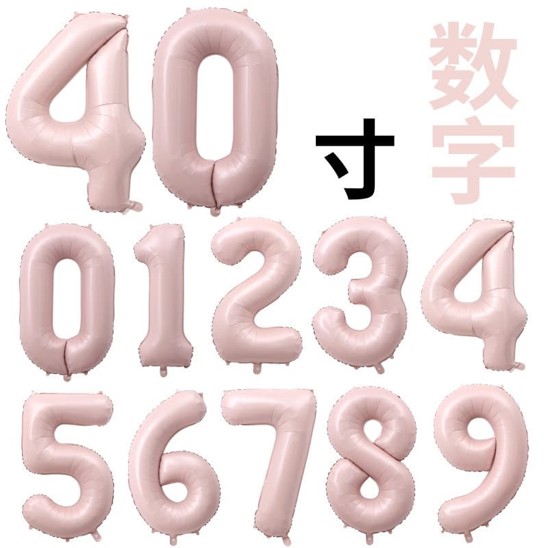 Baby Pink Number Foil Balloon 40 inch, Instagram Style Birthday Proposal Anniversary Photo Balloon