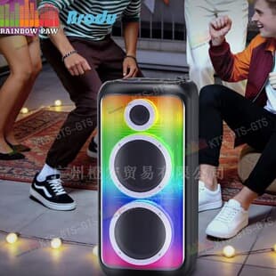BTS GTS KTS Factory Wholesale BTS-2497 Dual 6.5-inch Bluetooth Speaker with 1 Microphone