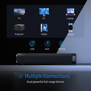 Soundbar Bar Echo Wall Soundbar TV Bluetooth Home Theater Speaker, 2.0 Channel Wireless Soundbar