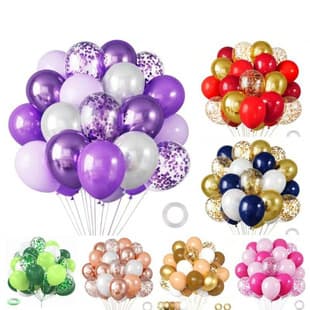 Cross-border 10-inch 30Pcs Glitter Confetti Balloon Set Decorative Balloons Wholesale for Christmas Halloween Birthday
