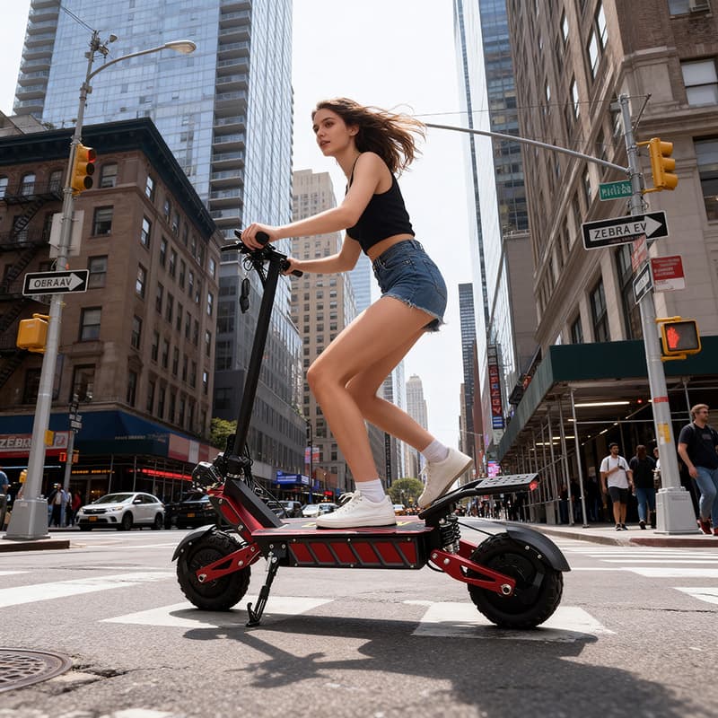 60V high-speed front and rear independent shock-absorbing electric scooter off-road vehicle high-power dual-drive foldable scooter