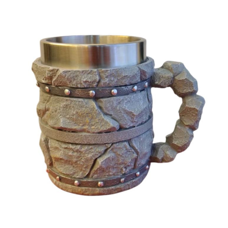 2026 Cross-border Hot-selling Handmade Stone Beer Mug Personalized Retro Style Raw Stone Mug Cup