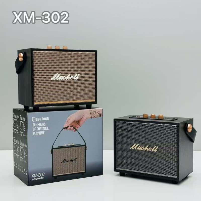 New XM Retro Portable Bluetooth Speaker Wooden Leather Outdoor Portable Subwoofer Portable 10W