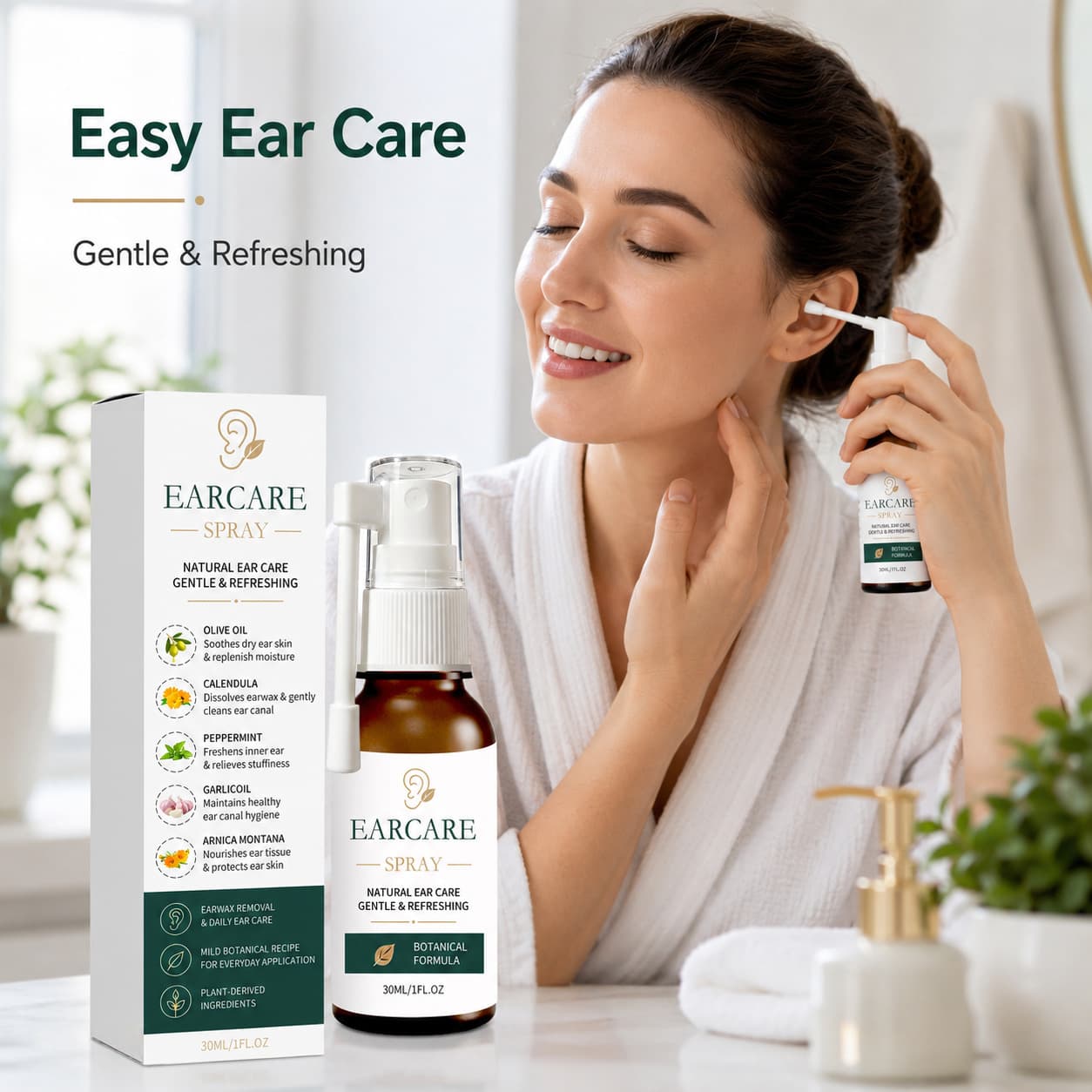 Cross-border Ear Care Spray Portable Daily Ear Maintenance Cleansing Refreshing Daily Wash & Care