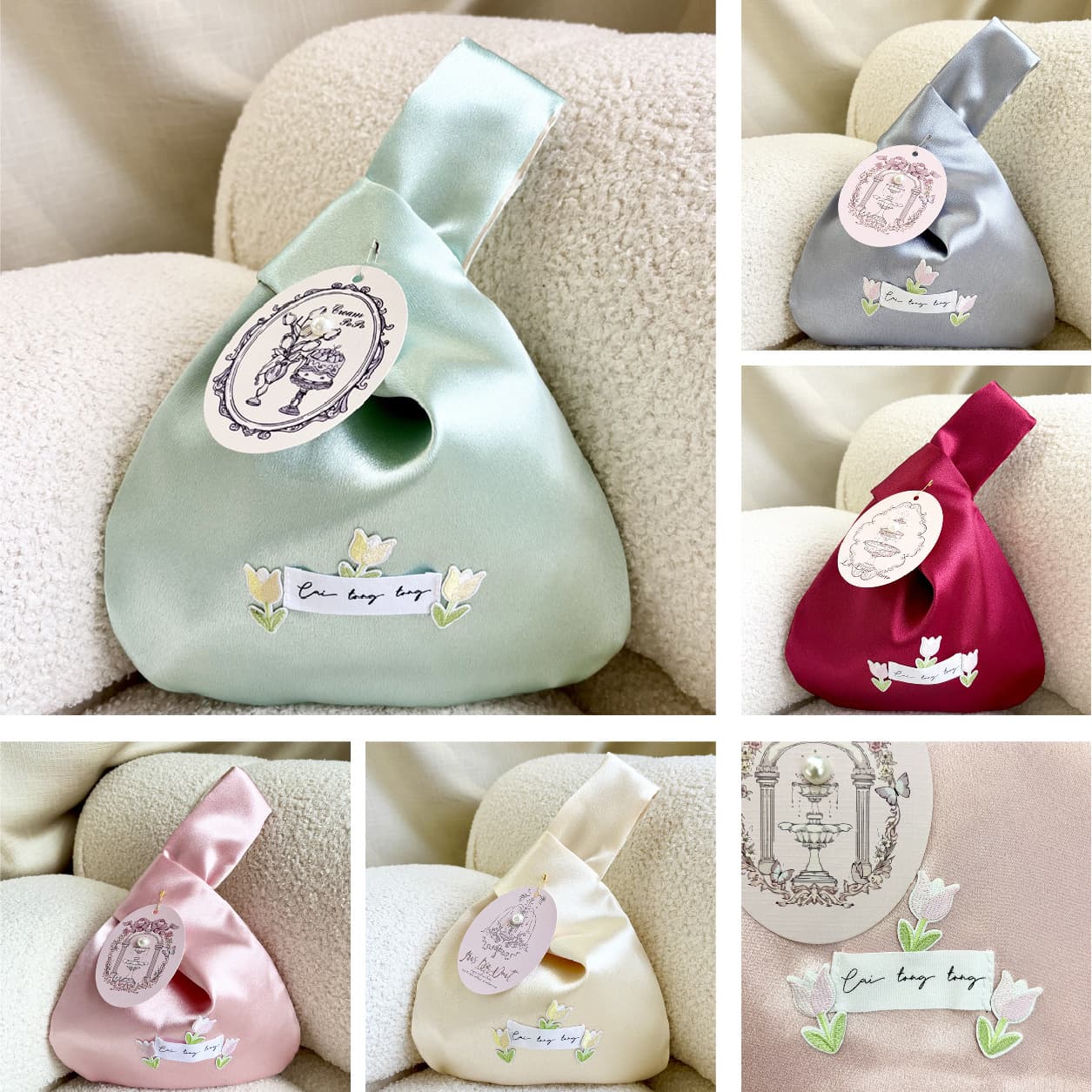 Creative wedding favor bags, candy bags, cultural and creative gift bags, tulip-shaped handbags popular on Xiaohongshu (Little Red Book), in stock.