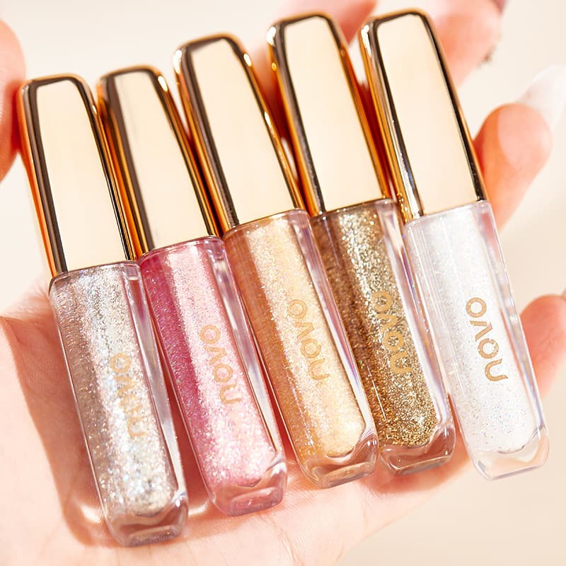 NOVO5460 Crystal Shimmer Fine Glitter Eyeshadow, Sparkling Glitter Highlighter Liquid Single Color Eyeshadow