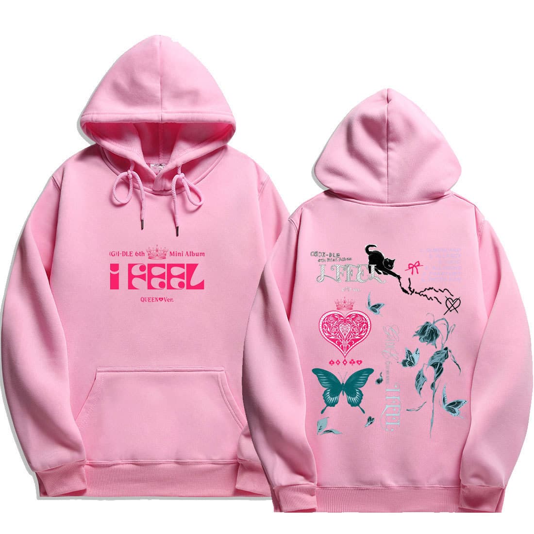 Kpop Printed Hoodie Autumn Sweatshirt Winter Warm Fleece Sweatshirt Album I Feel Merch