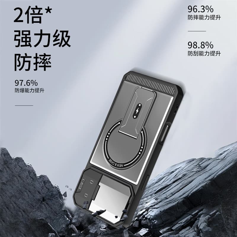 Cross-border bestseller compatible with iPhone 17 Pro Max case, mecha magnetic stand, Apple 16 shockproof protective cover