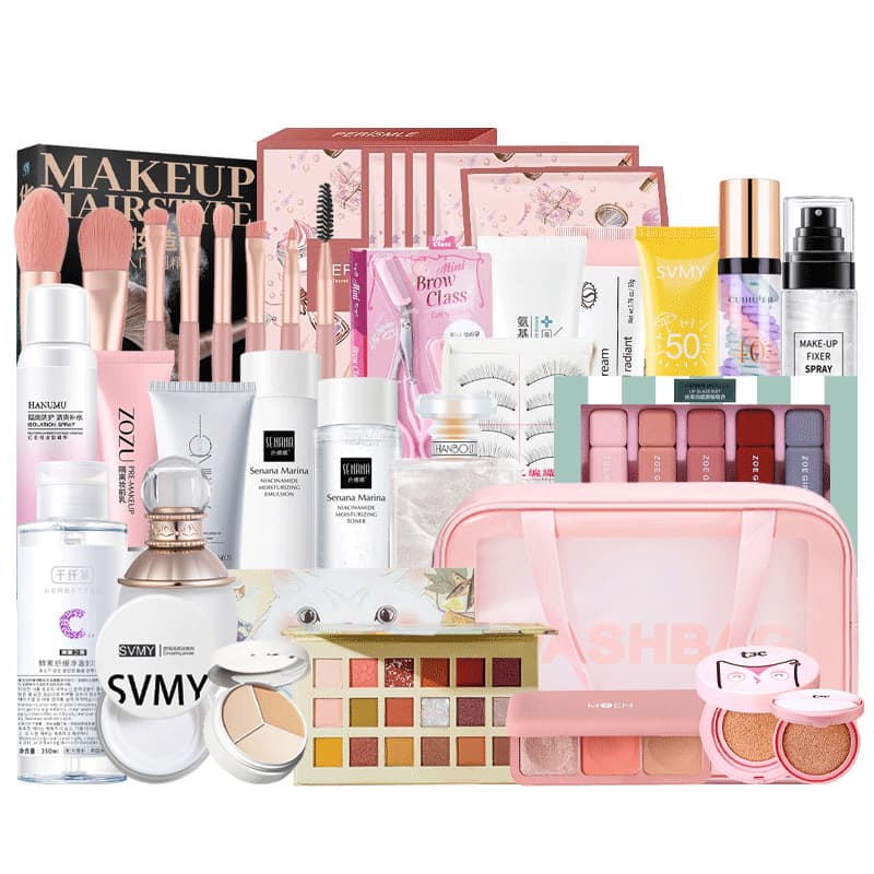 Student Makeup Set Full Kit Cosmetics Set No Cakey Finish Waterproof Sweatproof Beginner Light Makeup Starter Kit