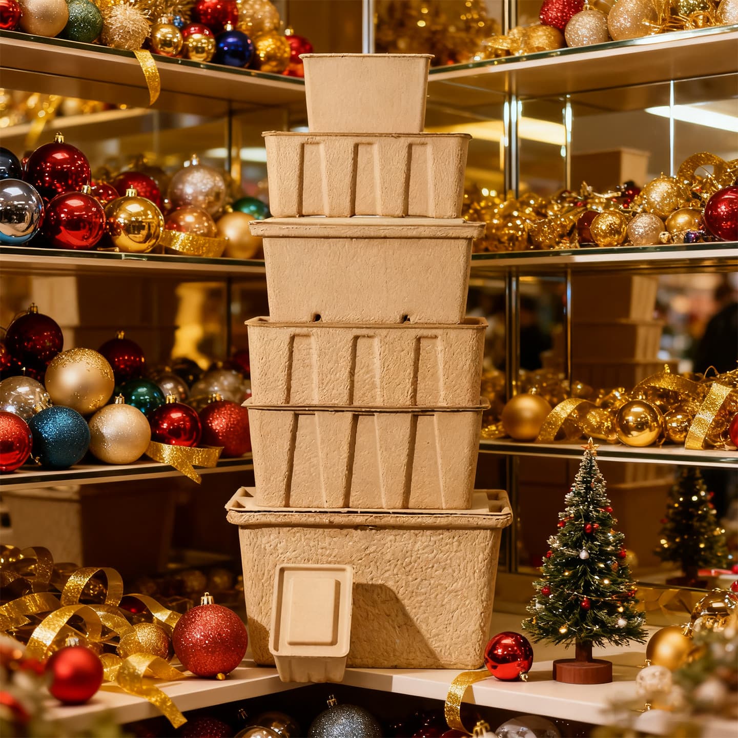 Christmas gift box paper pulp companion gift box packaging molded doll decoration candy chocolate New Year's Day gift box