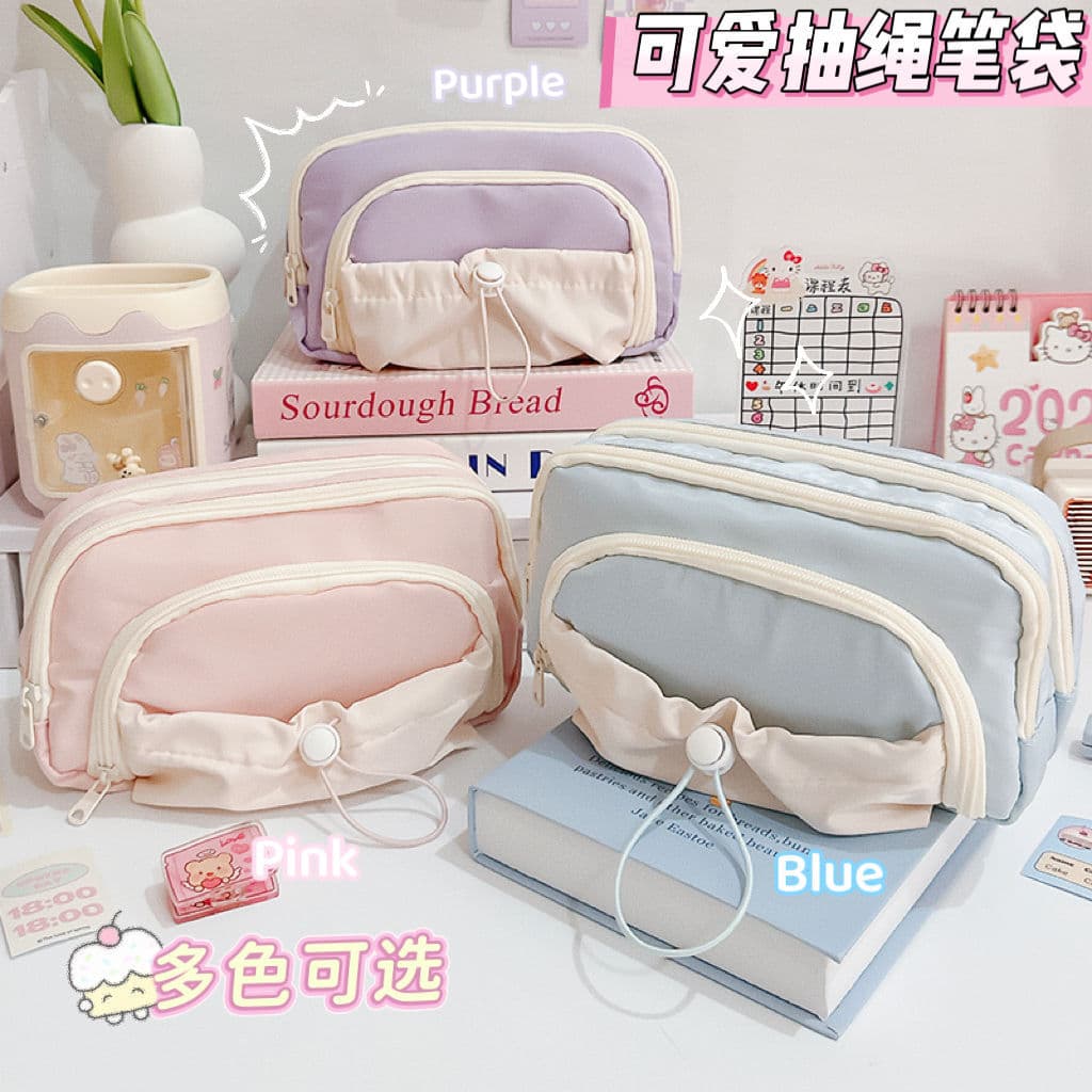 High-looking solid color large-capacity pencil case and stationery box simple pencil storage box ins style stationery storage bag wholesale