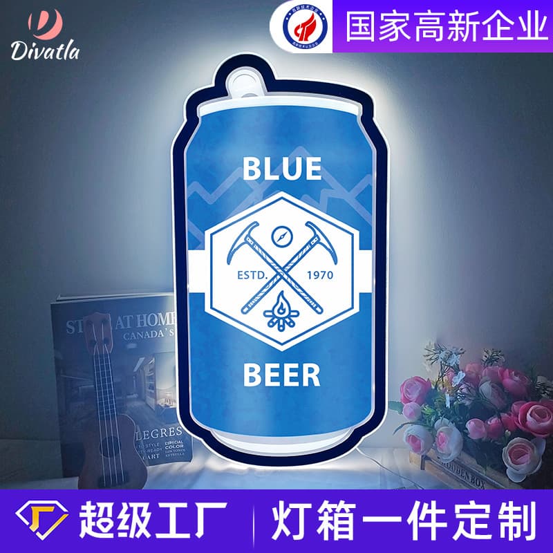 Foreign trade custom lightboxes with commercial logo acrylic base plates and shaped LED illuminated neon signs