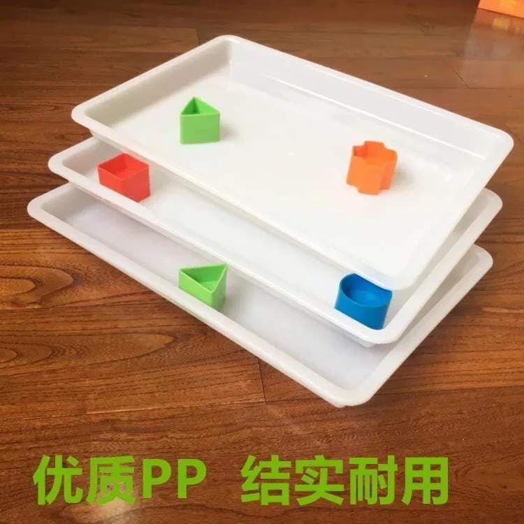 Rectangular Tray Tea Tray White Plate Plastic Fruit Plate Bread Dumpling Food Tray Kindergarten Activity Tray