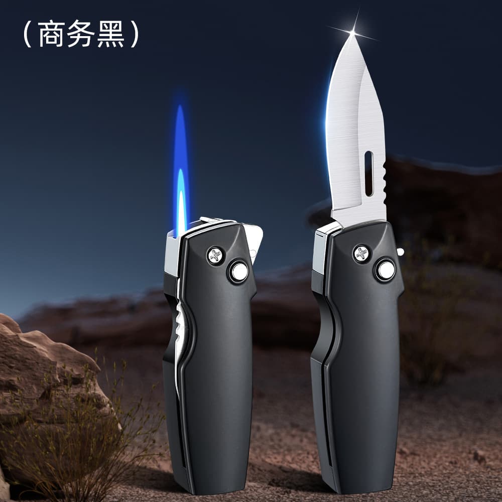 Cross-border Outdoor Tool Metal Folding Lighter Outdoor Direct Jet Lighter Multi-functional Portable for Camping