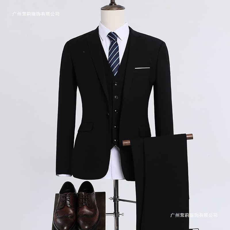 Korean Style Slim Fit Suit Set for Men, Business Formal Wear, Groomsmen Suit, Autumn Winter