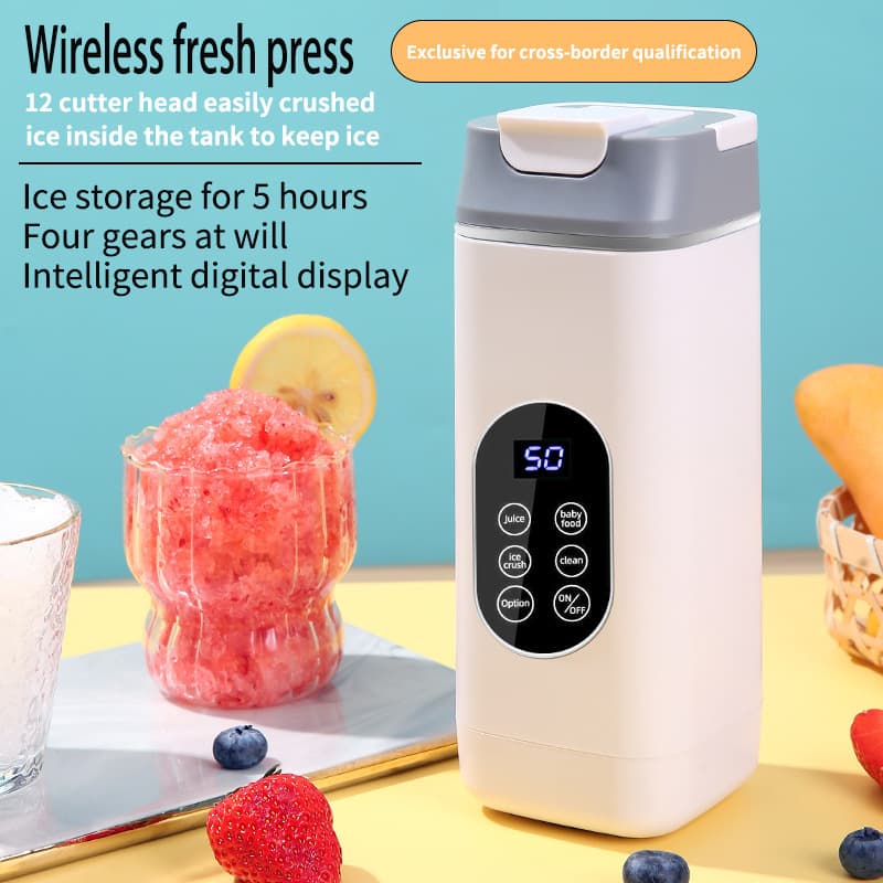 Cross-border Wireless Juicer USB Rechargeable Portable Juice Maker Household Ice Crushing Juice Cup Outdoor Travel Cup 12 Blades