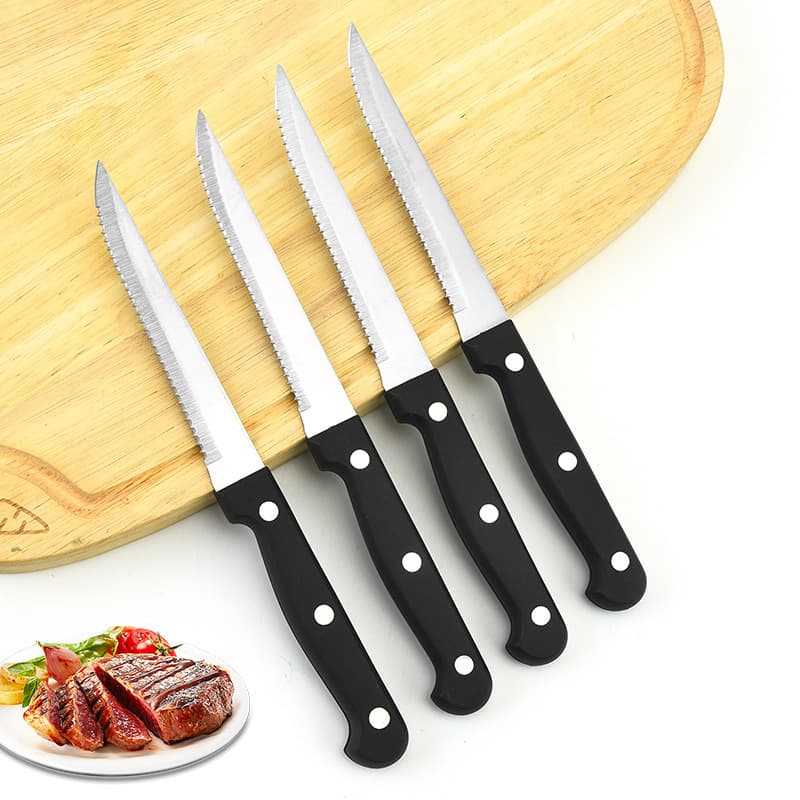 Cross-border exclusive stainless steel ultra-sharp serrated Western knife stock restaurant hotel cutlery camping Western steak knife