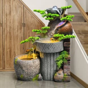 New Chinese Style Outdoor Balcony Courtyard Garden Living Room Fountain Recirculating Water Fish Pond Landscape Decorative Floor Water Flow Ornament