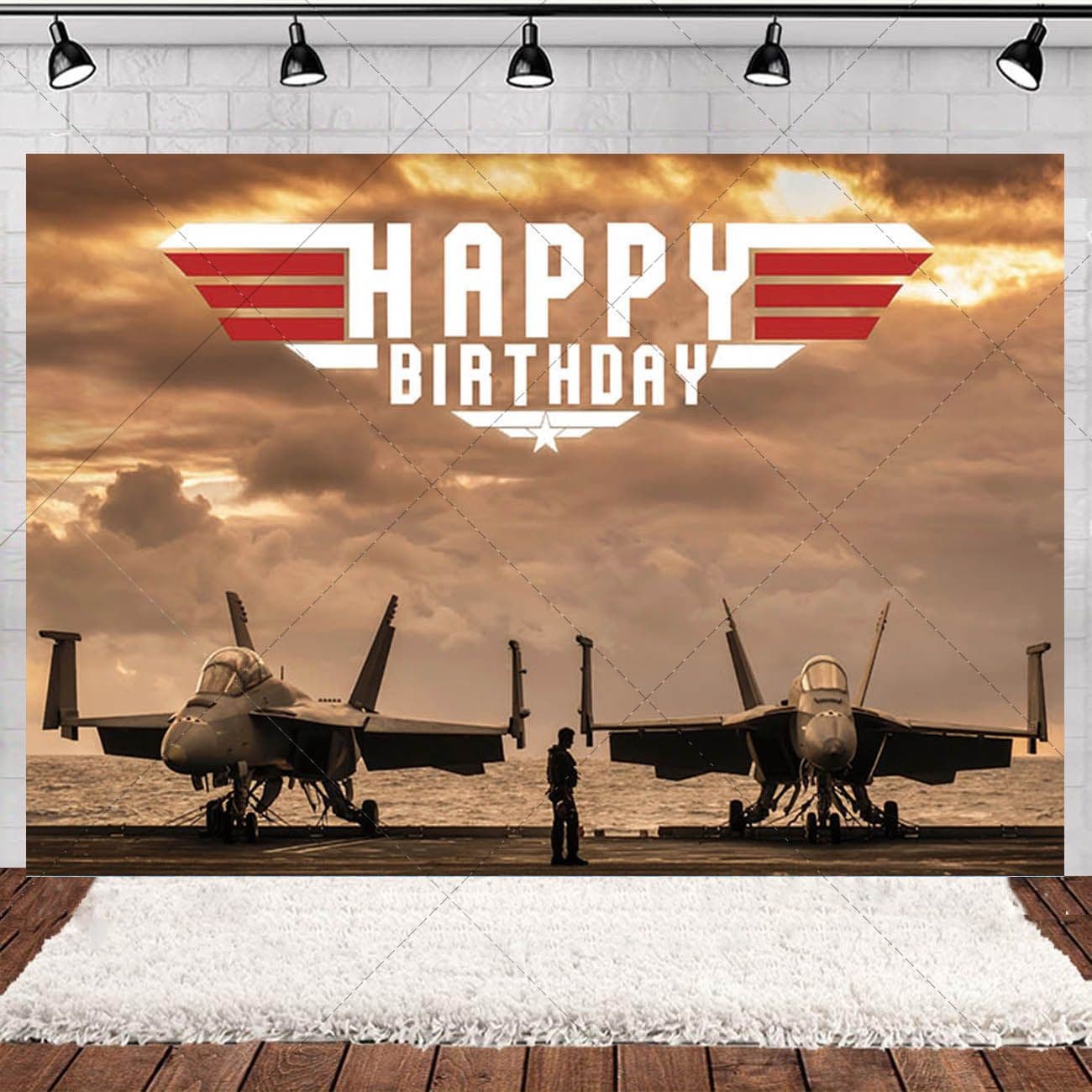 New Anime Aircraft Military Theme Fighter Jet Kids Birthday Party Photo Booth Background Backdrop Studio Prop