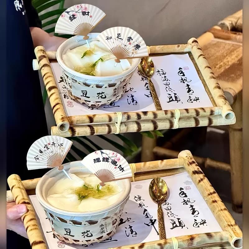 Popular bamboo basket milk tea cups, ice cream bamboo containers, hot-selling woven lemonade holders