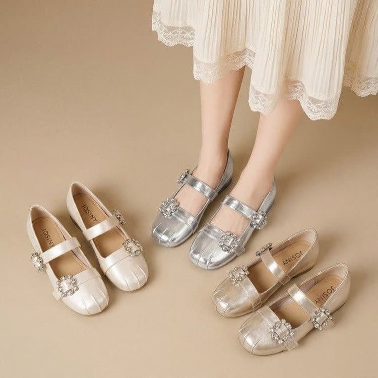 Retro flat-soled Mary Jane shoes for women 2026 spring and summer new niche double-breasted gentle evening shoes
