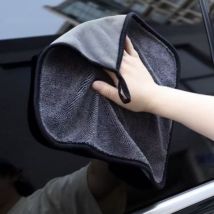 Cross-border pigtail towel collects water, car wash towel doubles water absorption and does not shed lint, car wiping towel, cleaning towel