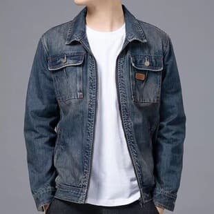 Denim Jacket for Men 2024 Spring/Autumn Zipper Korean Slim Retro Casual Stylish Jacket, Versatile Workwear