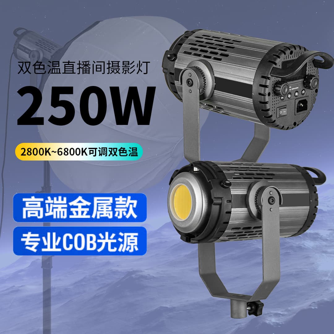 Actual 250W Metal Edition Fill Light, Live Streaming Fill Light Soft Light Photography COB Continuous Sun Light LED Beauty Lighting
