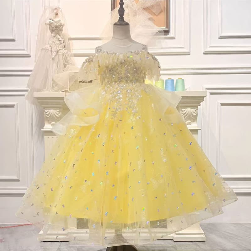 Girls dress tutu skirt birthday party performance host wedding flower girl dress princess dress