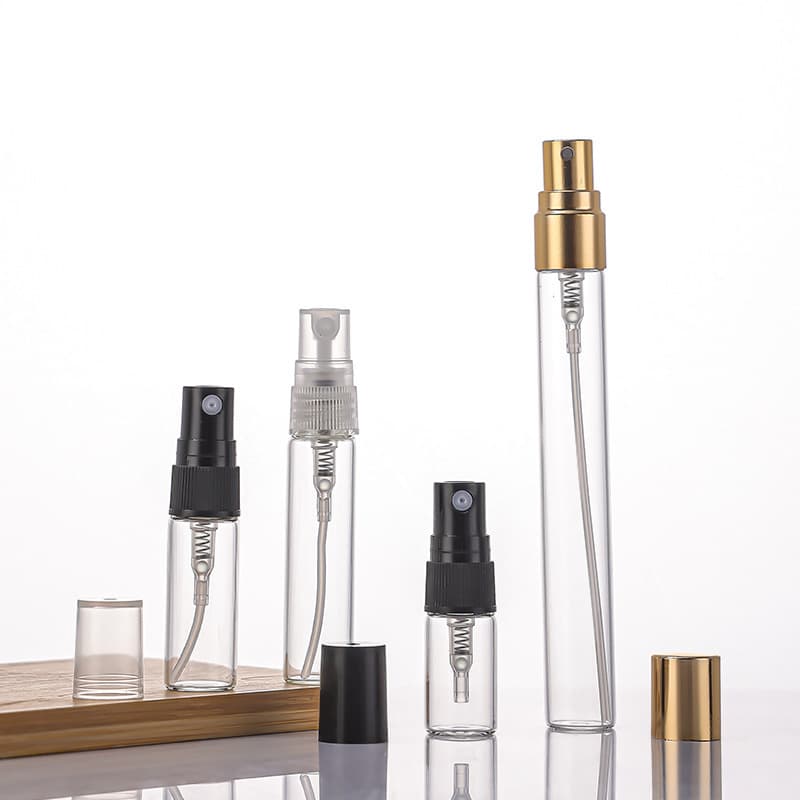 Perfume Spray Bottle Transparent Glass Cosmetic Refillable Empty Bottle High-End Portable Press Spray Empty Bottle