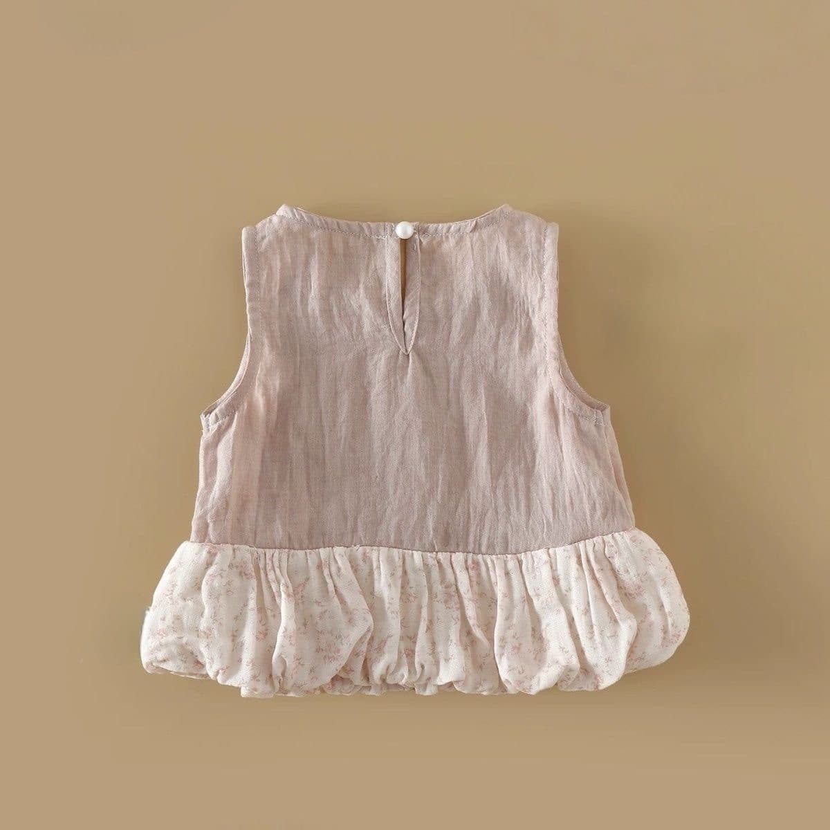 Girls' T-Shirt Thin Summer Baby Stylish Floral Print Vest Kids Breathable Versatile Sleeveless Top
