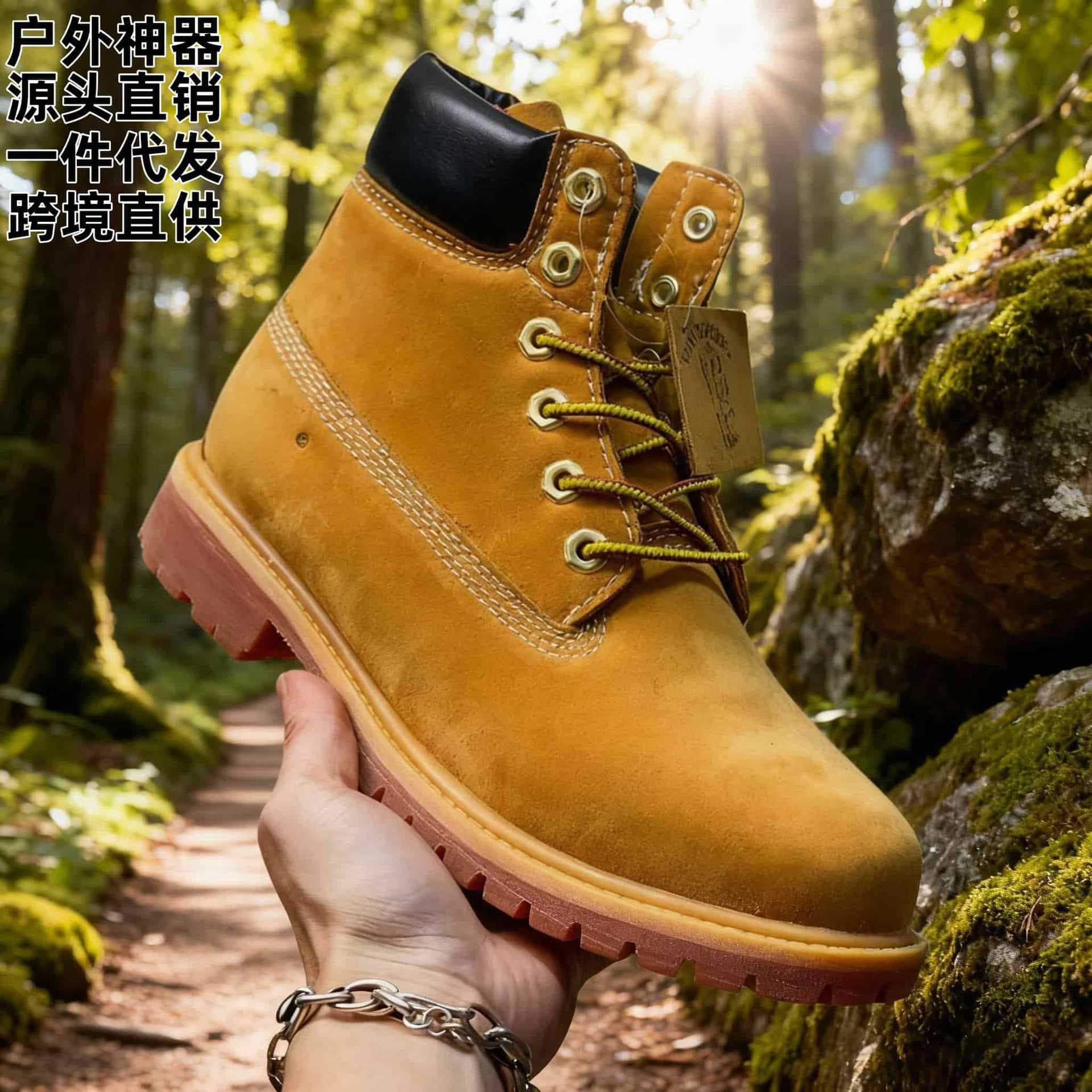 Timberon Yellow Boots Are Unbreakable, Tianbai Blue Unisex Outdoor Sports Leather Shoes, Workwear Snow Boots, Hiking Horse