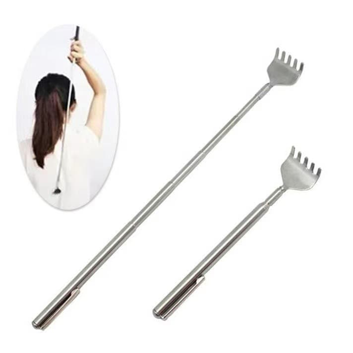 Self-sufficient Extendable Stainless Steel Pen-style Back Scratcher, Itch Relief Rake for Elderly Comfort