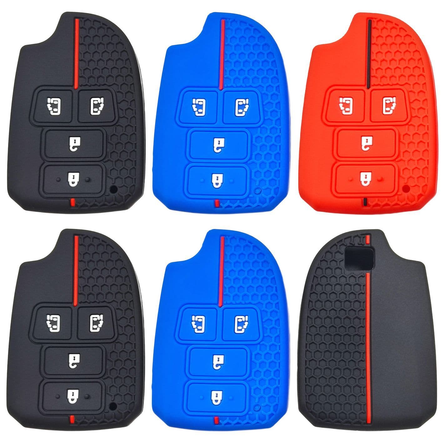 Compatible with Toyota Yaris Vios Zhixuan X Hiace Remote 4-Button Honeycomb Pattern Silicone Key Case Cover