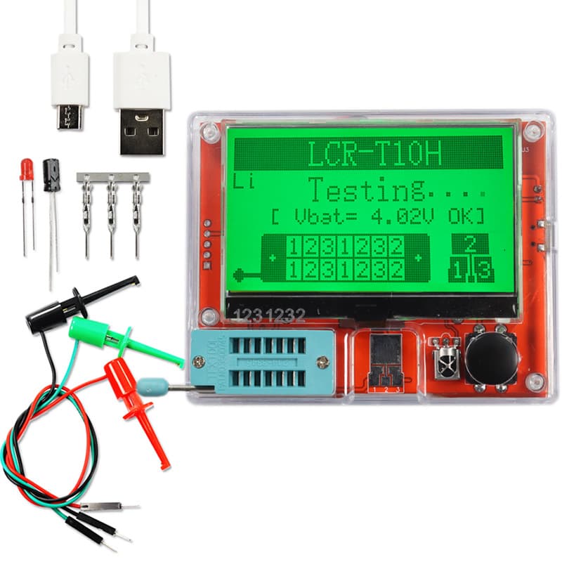 Multifunctional Large Screen Graphic Display Transistor Resistor Capacitor MOS Tester LCR-T10H with Lithium Battery