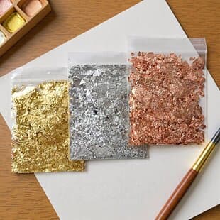 Cross-Border Temu TK Hot Selling Gold, Silver, Copper Foil Flakes 3-Color Set for Resin, Nail Art, DIY Crafts