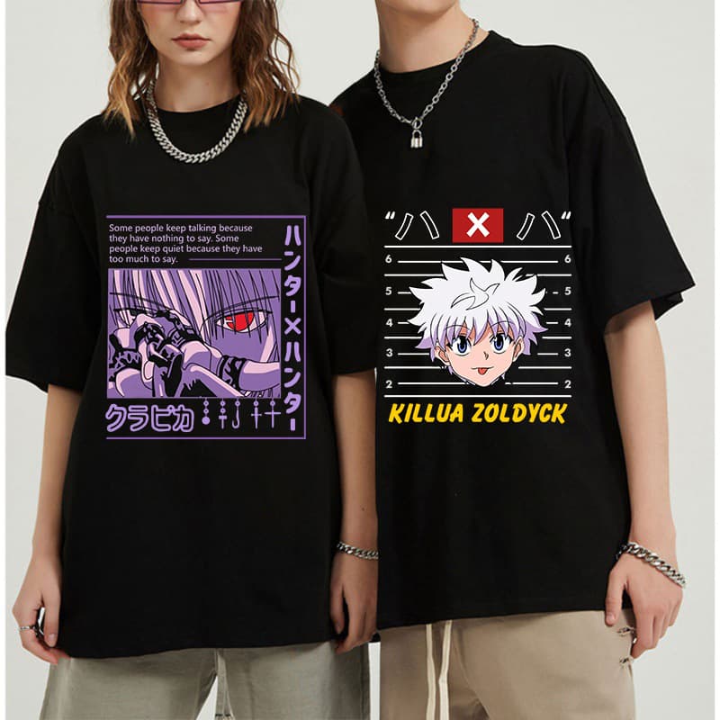 Combed Cotton Anime Hunter X Hunter Killua Zoldyck T-Shirt Trendy Couple Outfit