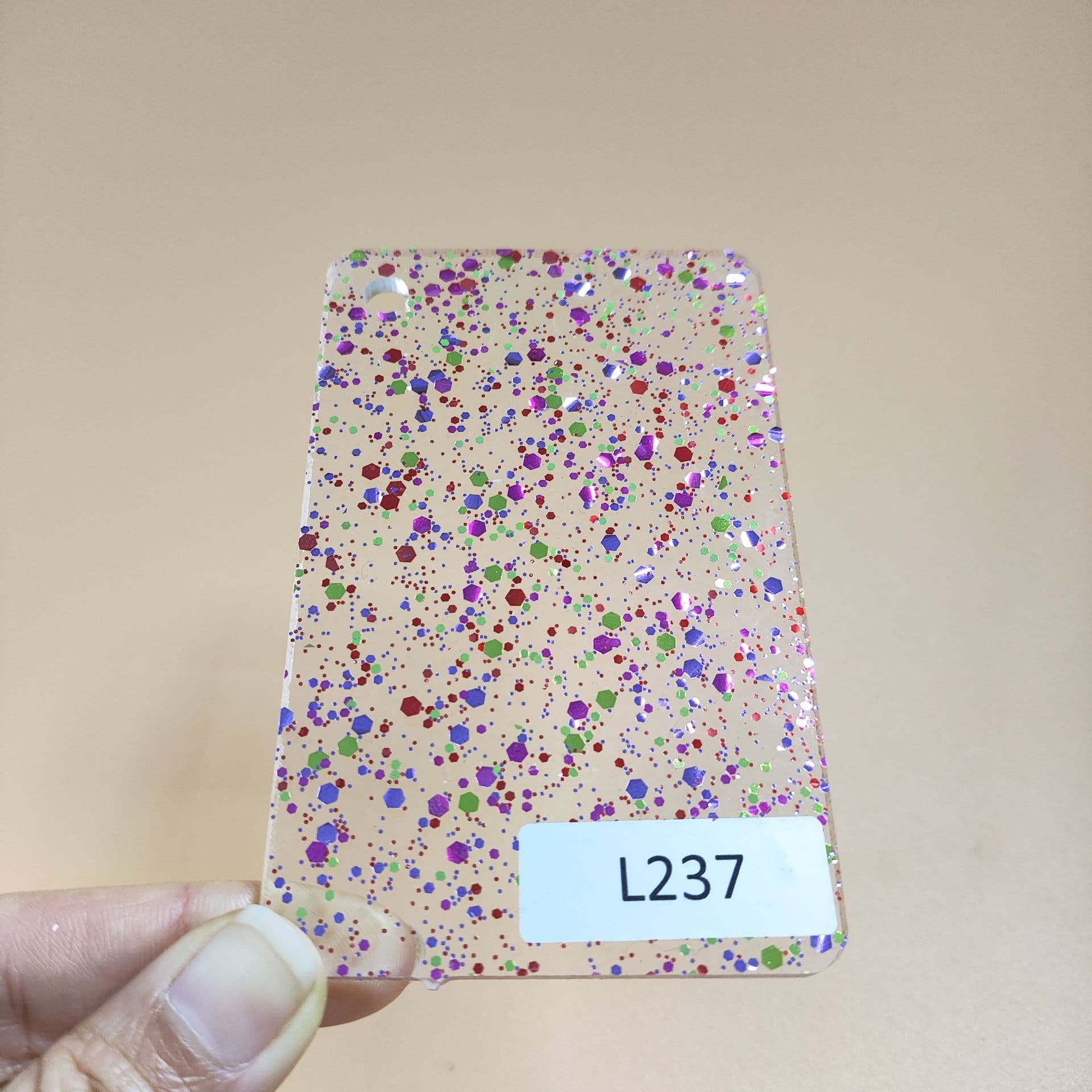 Laser Glitter Powder Acrylic Colorful Patterned Sparkle Plastic Sheets - Semi-transparent Full Boards