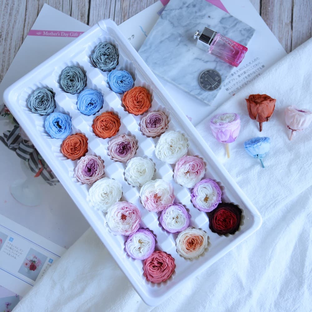 Wait for Flowers Domestic 2-3cm Keychain Glass Dome DIY Material Kit Austin Preserved Small Rose
