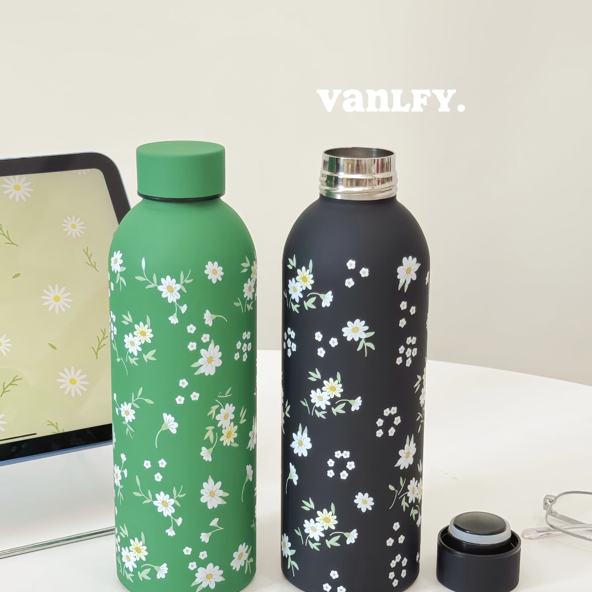 Student Campus Style Simple Non-Duplicate Insulated Cup, Cute Kids Large Capacity Portable Stainless Steel Thermos