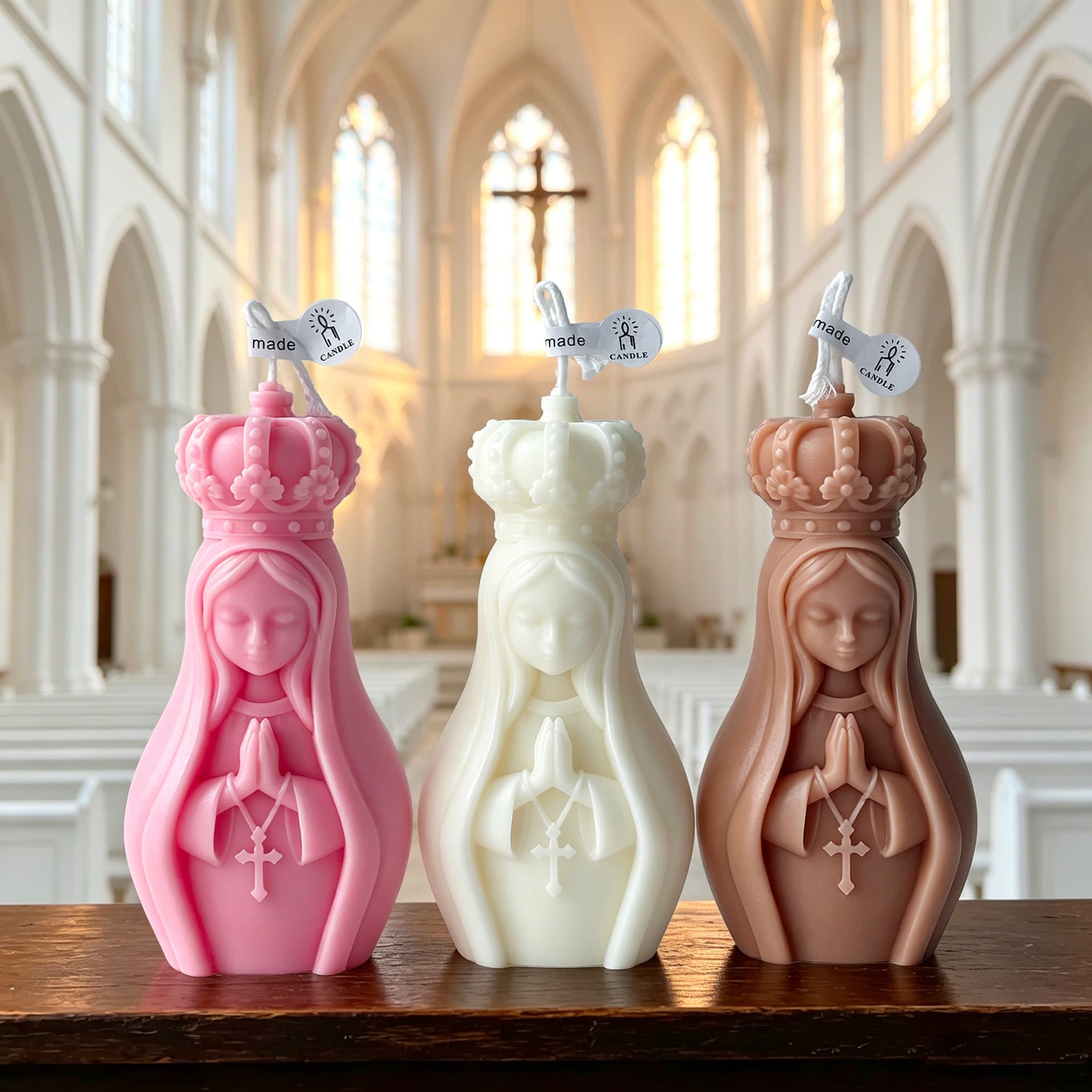 Cross-Border Hot Selling Crown Praying Girl Scented Candle Fragrance Gift Holiday Decoration Candle