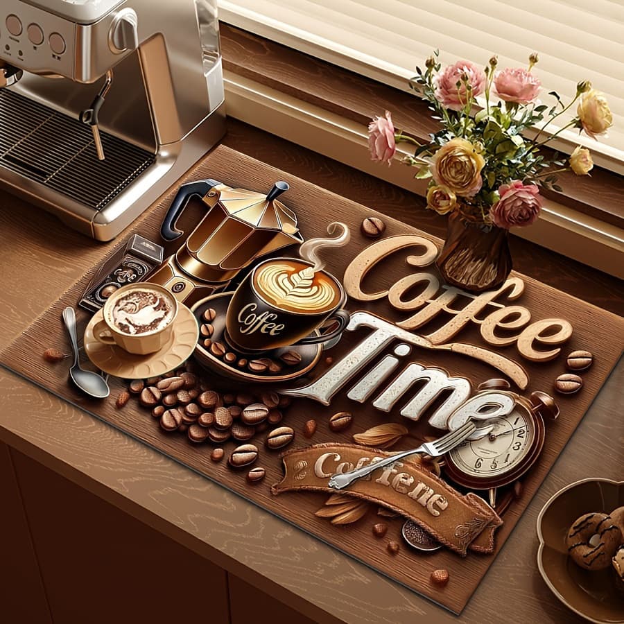 American Vintage Rustic Countertop Drainage Mat Kitchen Water and Oil Absorbent Mat Heat Insulation Table Mat Coffee Machine Mat Wholesale