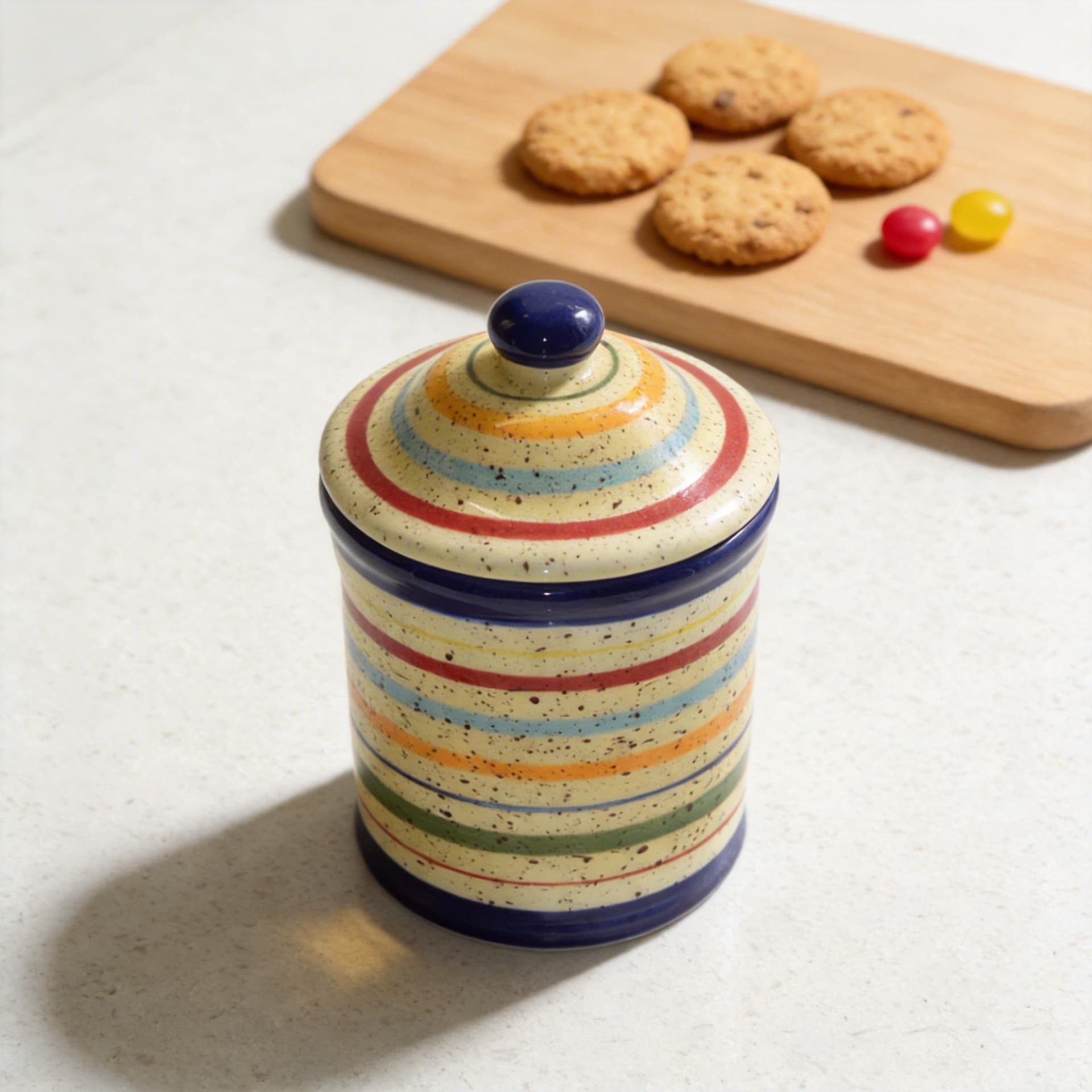 Foreign Trade Hot-Selling Hand-Painted Full-Flower Ceramic Sealed Jars Ceramic Candy and Biscuit Storage Jars Kitchen Supplies Ornaments