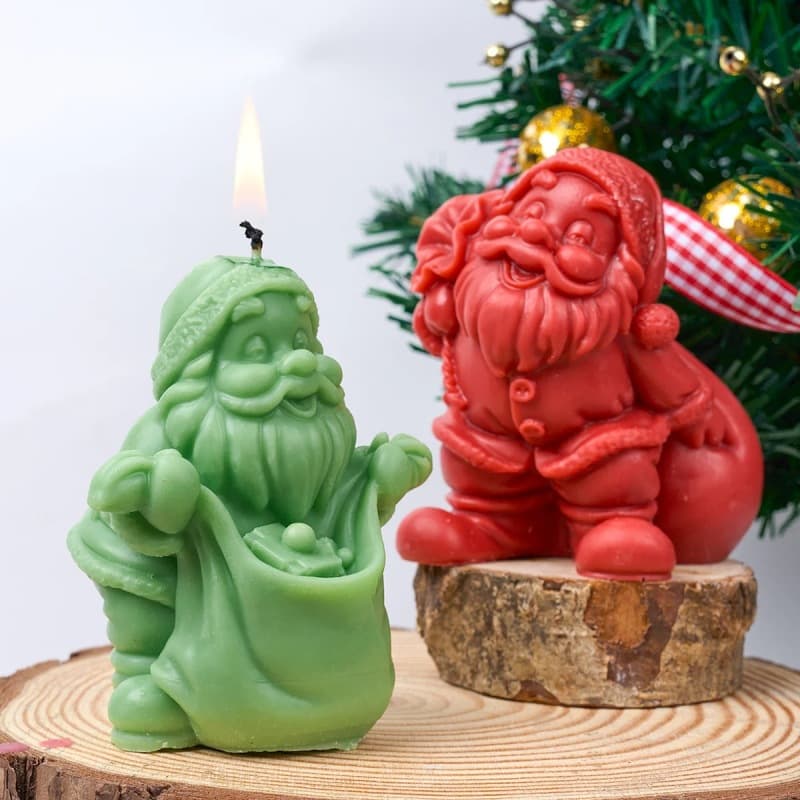 Santa Claus Series Scented Candle Silicone Mold DIY Home Decor Plaster Mold Baking Creative