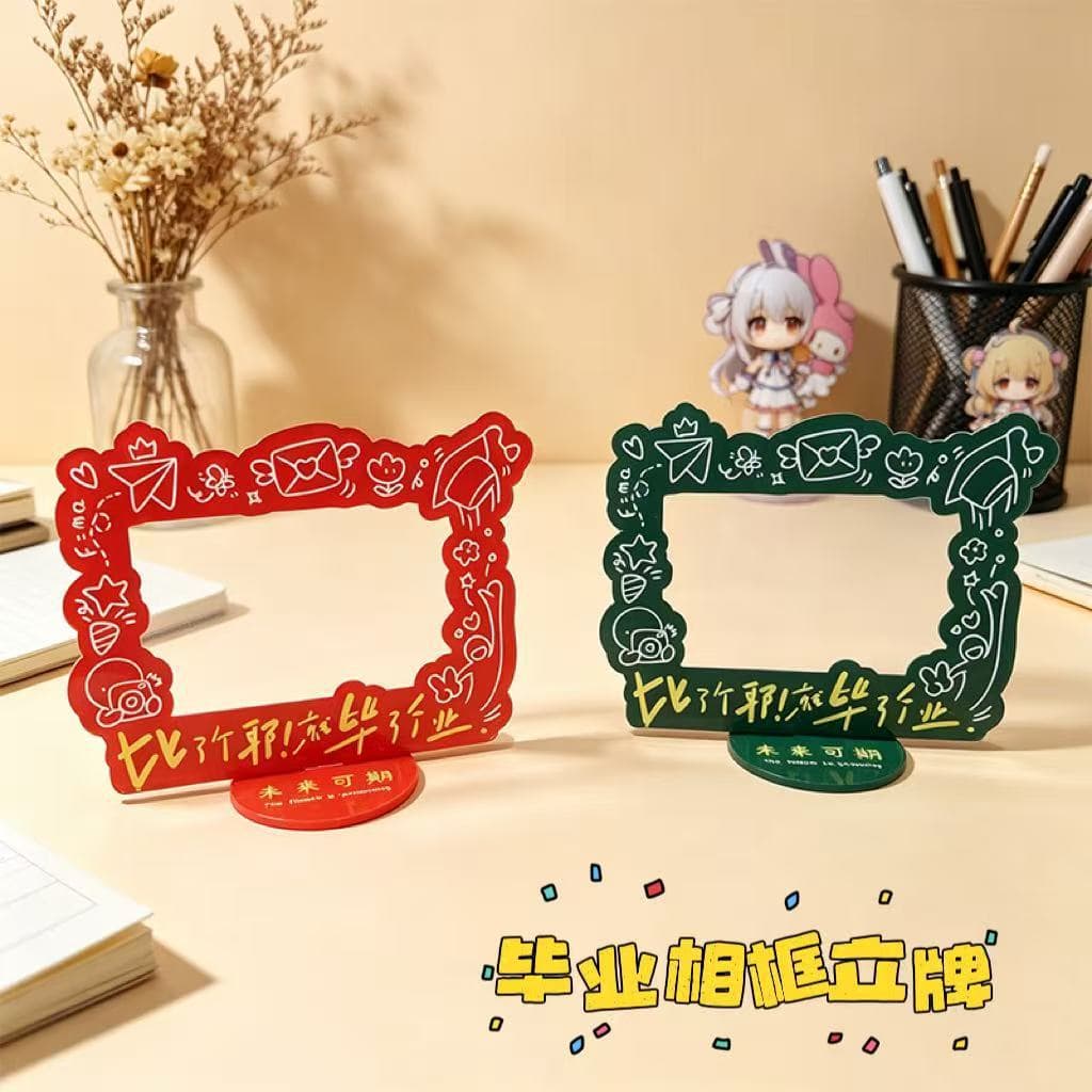 Acrylic Card Holder Stand Small Card 3-Inch Photo Frame Idol Photo Anime Cartoon Collectible Desktop Ornament