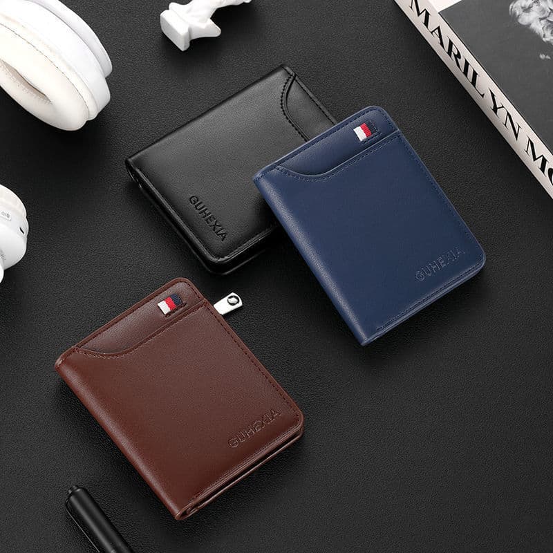 Ultra-thin Men's Wallet Short Style Small Wallet Youth Mini Student Coin Purse Card Holder Waterproof Integrated Card Case
