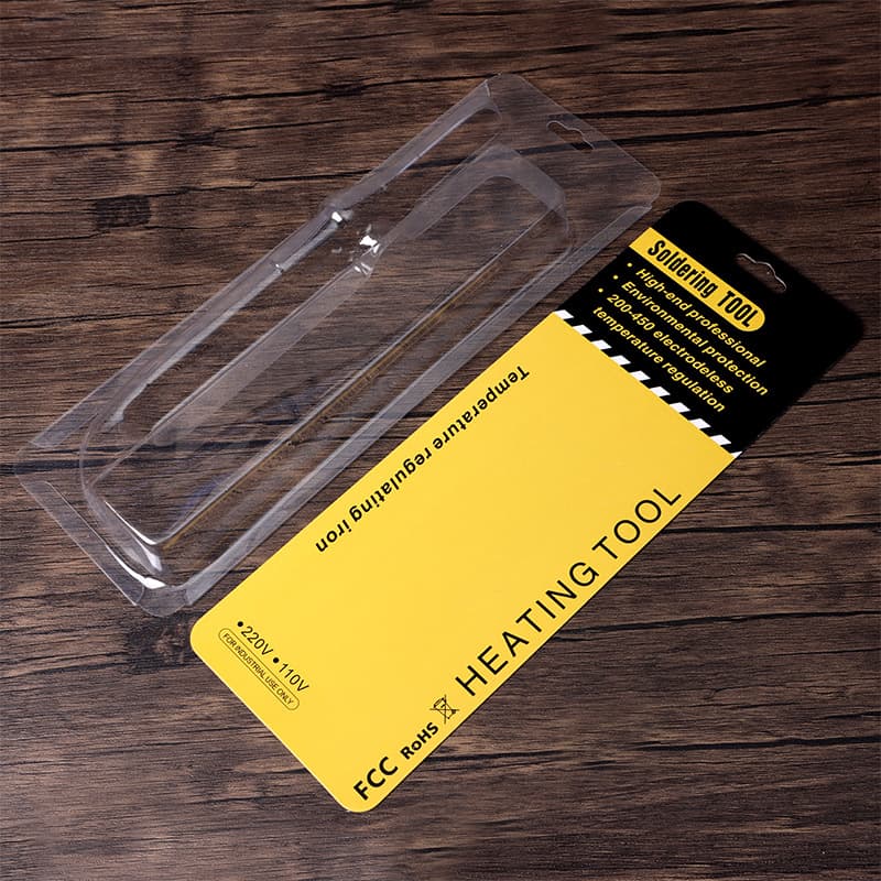 Production and Processing of Pet Bubble Shell Transparent Folding Card Pvc Packaging Tray Custom Toy Blister Packaging Box