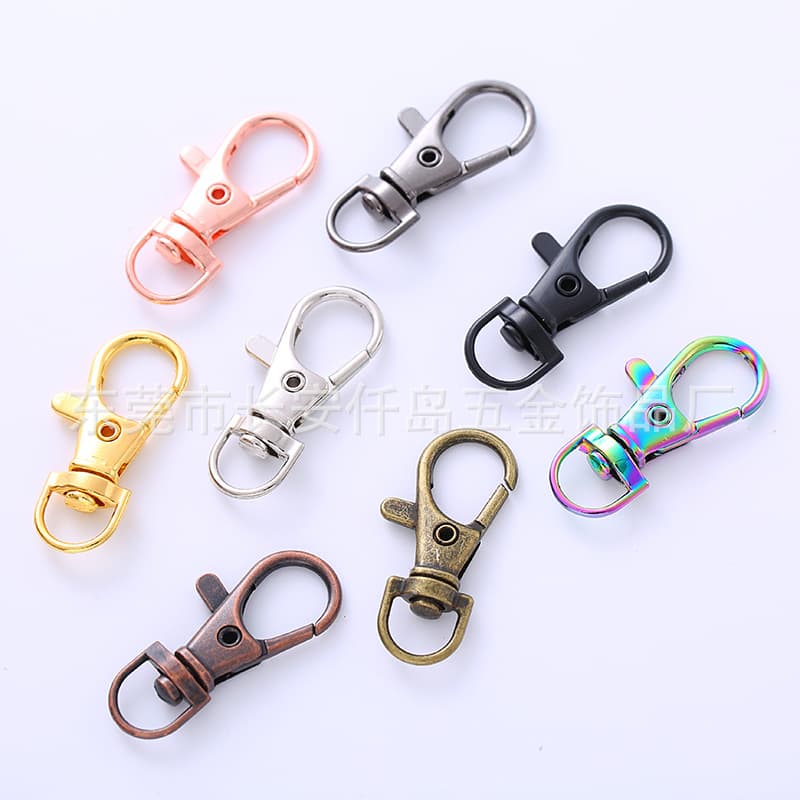 Wholesale zinc alloy 3G dog buckle metal keychain accessories DIY hardware leather goods luggage rotating hook buckle fish mouth buckle